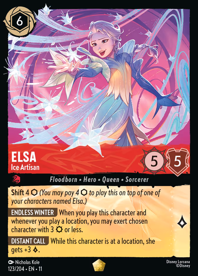 Elsa - Ice Artisan 11-123 Lorcana card