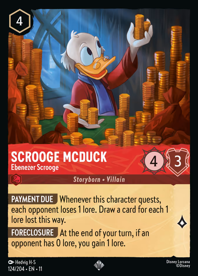 Scrooge McDuck - Ebenezer Scrooge 11-124 Lorcana card