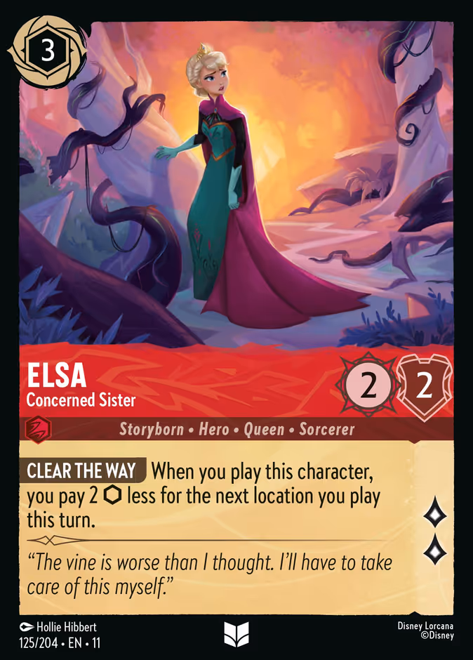 Elsa - Concerned Sister 11-125 Lorcana card
