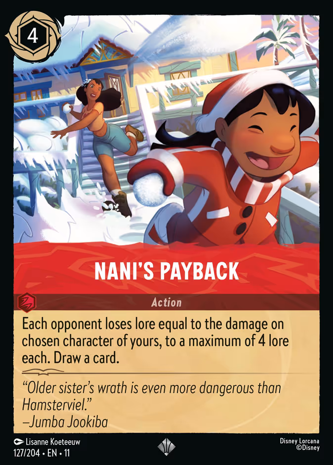 Nani's Payback 11-127 Lorcana card