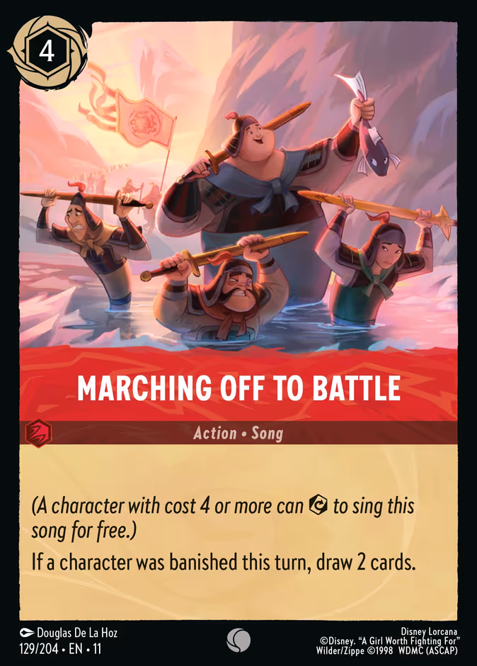 Marching Off to Battle 11-129 Lorcana card