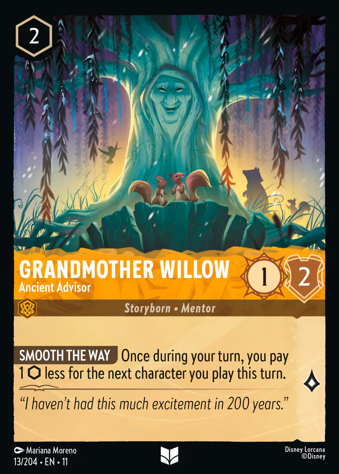 Grandmother Willow - Ancient Advisor 11-13 Lorcana card