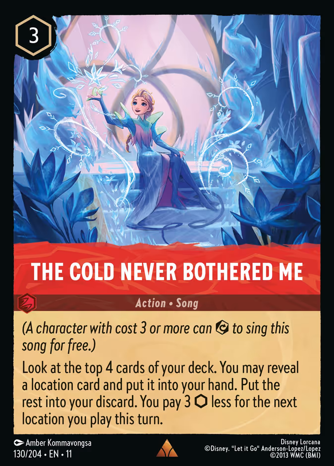 The Cold Never Bothered Me 11-130 Lorcana card