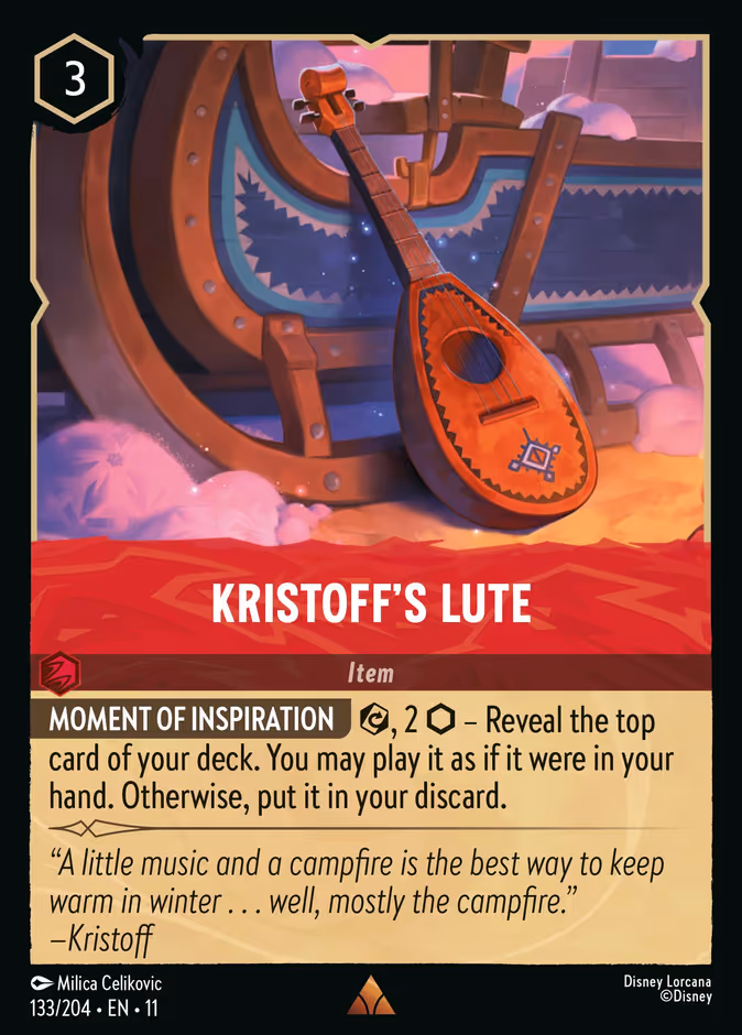 Kristoff's Lute 11-133 Lorcana card