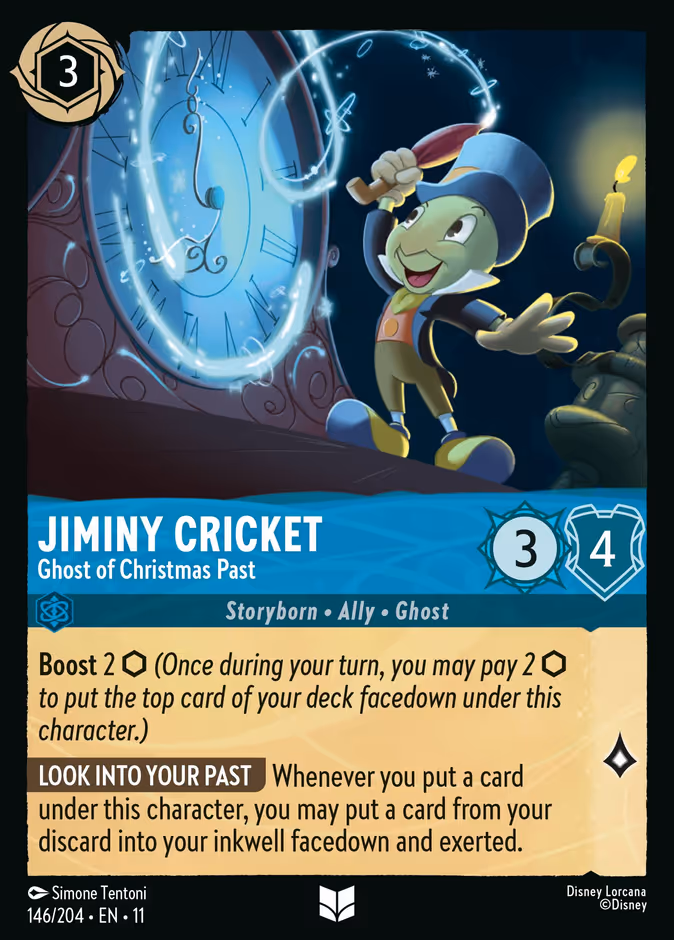 Jiminy Cricket - Ghost of Christmas Past 11-146 Lorcana card