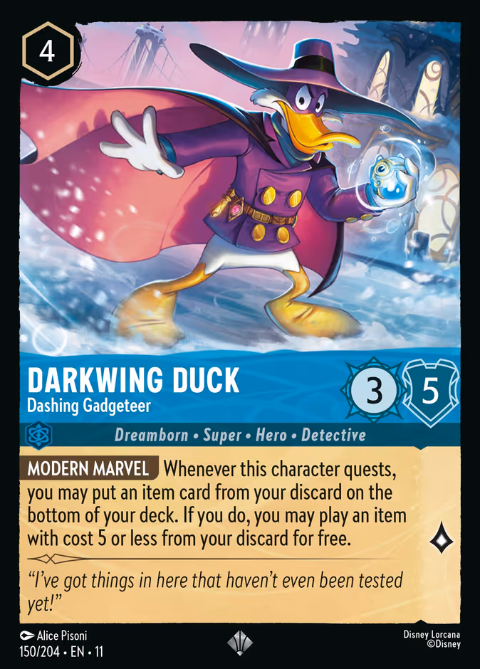 Darkwing Duck - Dashing Gadgeteer 11-150 Lorcana card
