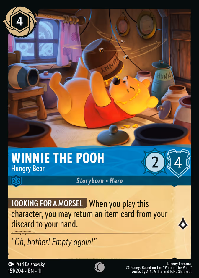 Winnie the Pooh - Hungry Bear 11-151 Lorcana card
