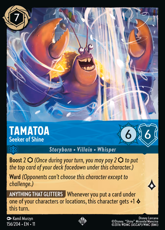Tamatoa - Seeker of Shine 11-156 Lorcana card