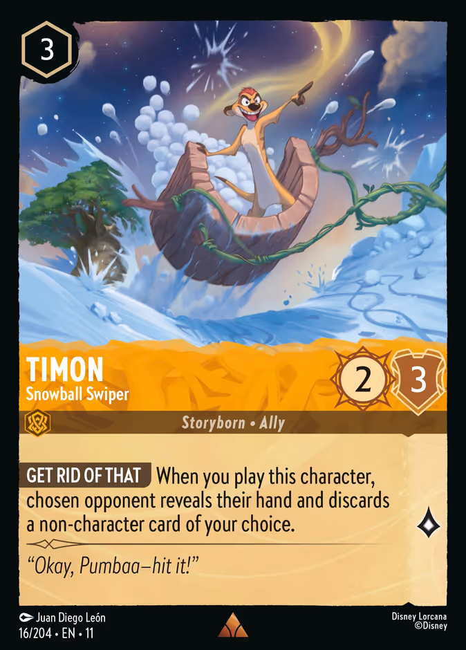 Timon - Snowball Swiper 11-16 Lorcana card