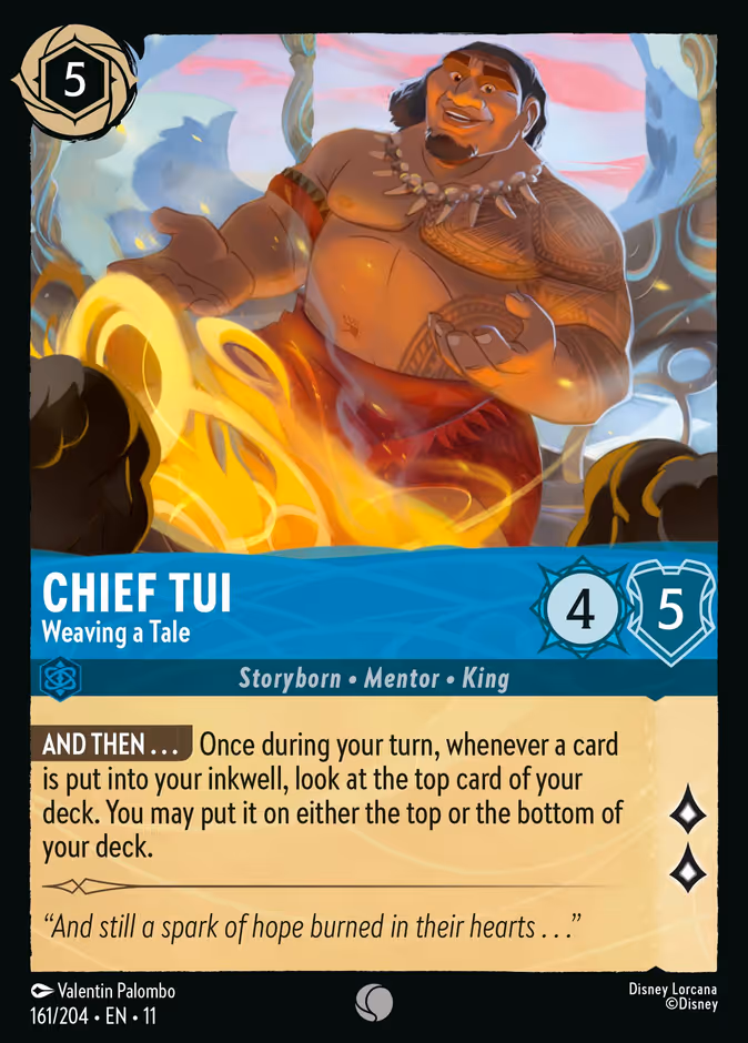 Chief Tui - Weaving a Tale 11-161 Lorcana card