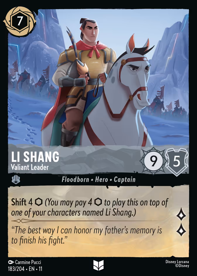 Li Shang - Valiant Leader 11-183 Lorcana card