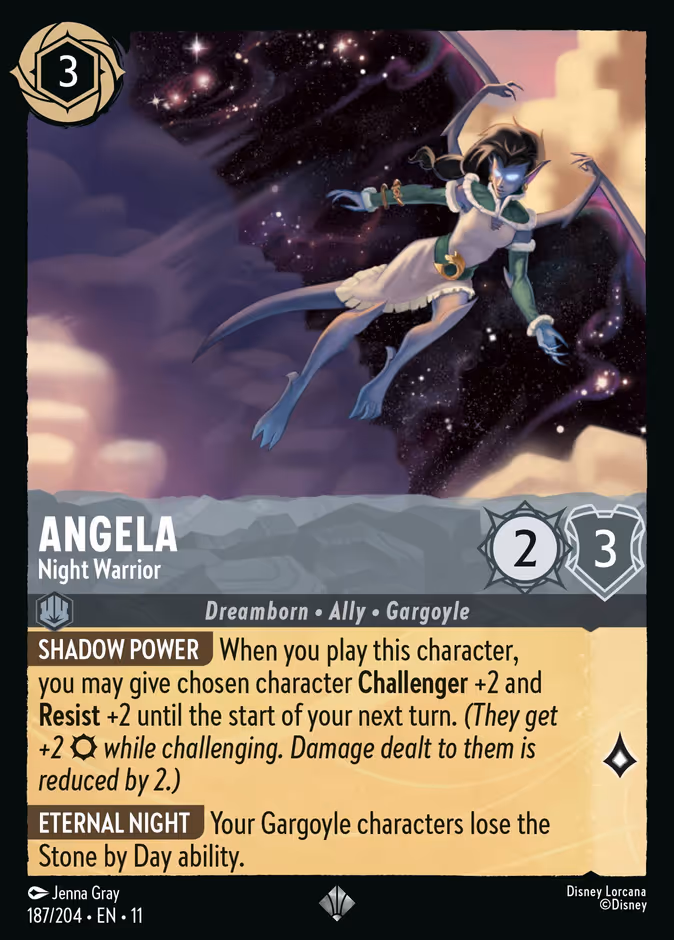 Angela - Night Warrior 11-187 Lorcana card