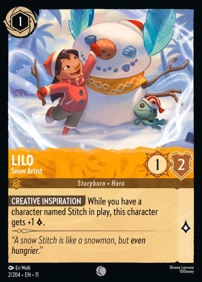 Lilo - Snow Artist 11-2 Lorcana card