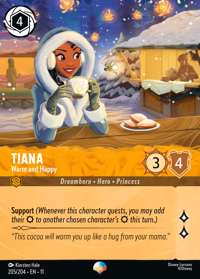 Tiana - Warm and Happy 11-205 Lorcana card