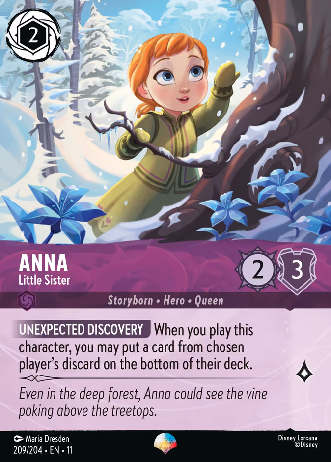 Anna - Little Sister 11-209 Lorcana card