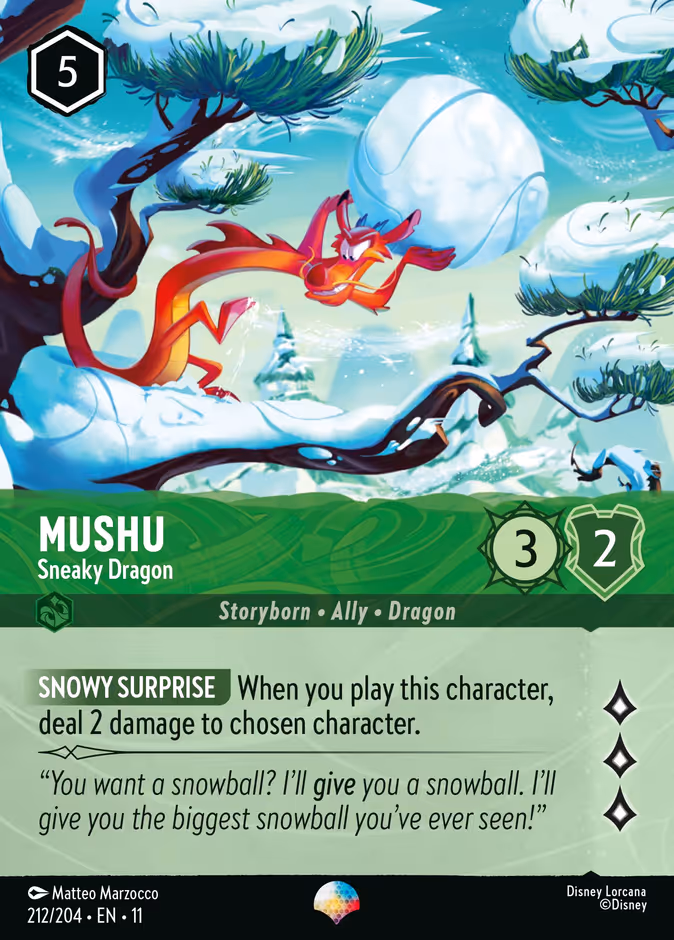 Mushu - Sneaky Dragon 11-212 Lorcana card