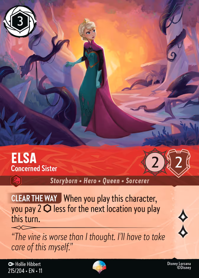 Elsa - Concerned Sister 11-215 Lorcana card