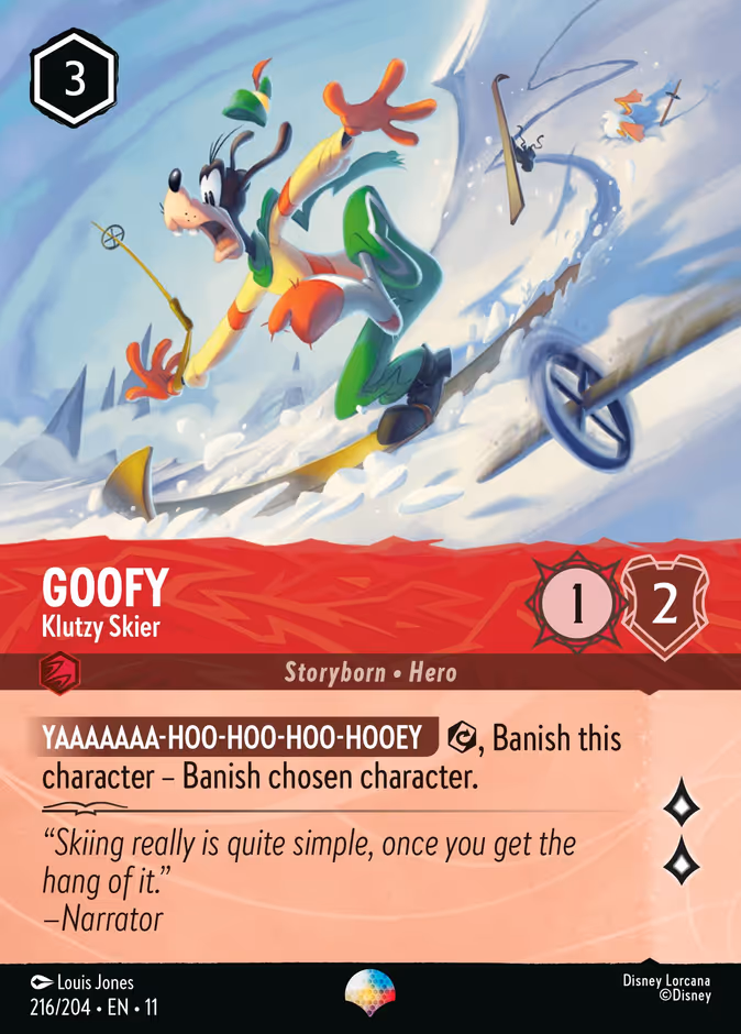 Goofy - Klutzy Skier 11-216 Lorcana card