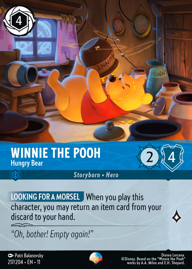 Winnie the Pooh - Hungry Bear 11-217 Lorcana card