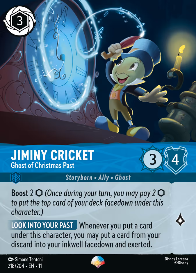 Jiminy Cricket - Ghost of Christmas Past 11-218 Lorcana card