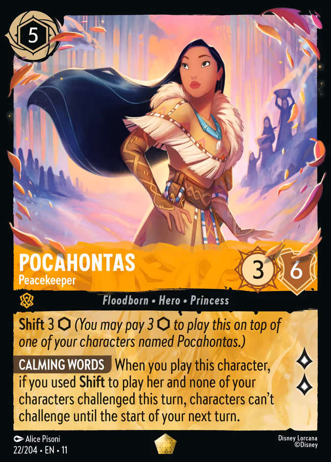 Pocahontas - Peacekeeper 11-22 Lorcana card