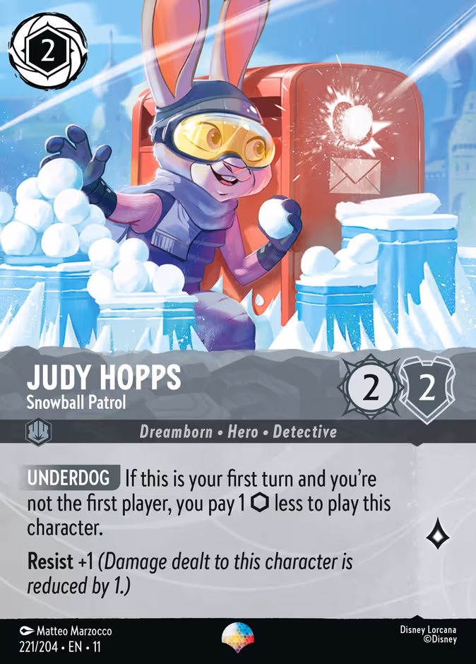 Judy Hopps - Snowball Patrol 11-221 Lorcana card