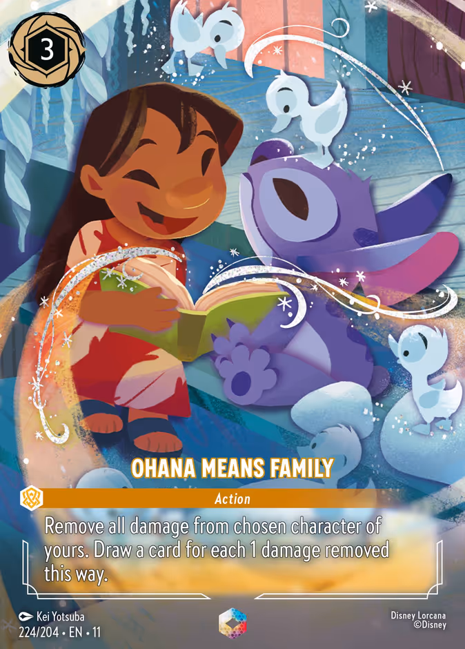 Ohana Means Family 11-224 Lorcana card
