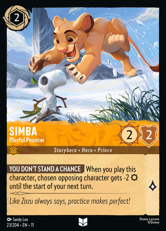 Simba - Playful Pouncer 11-23 Lorcana card