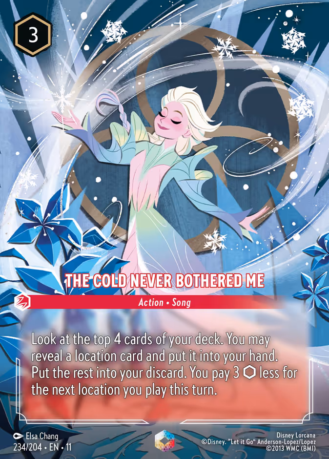 The Cold Never Bothered Me 11-234 Lorcana card