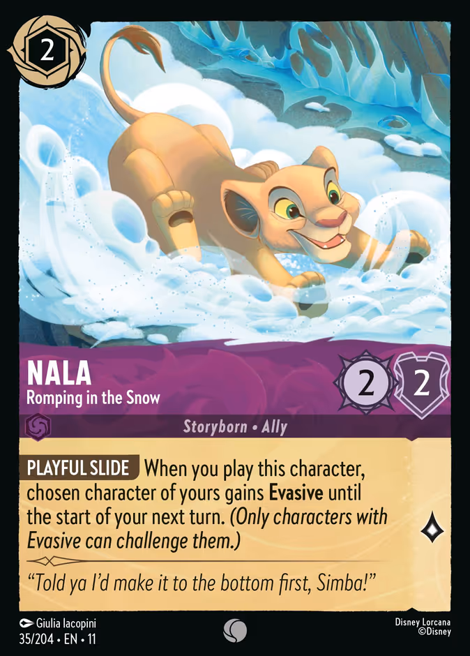Nala - Romping in the Snow 11-35 Lorcana card