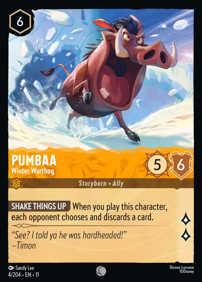 Pumbaa - Winter Warthog 11-4 Lorcana card