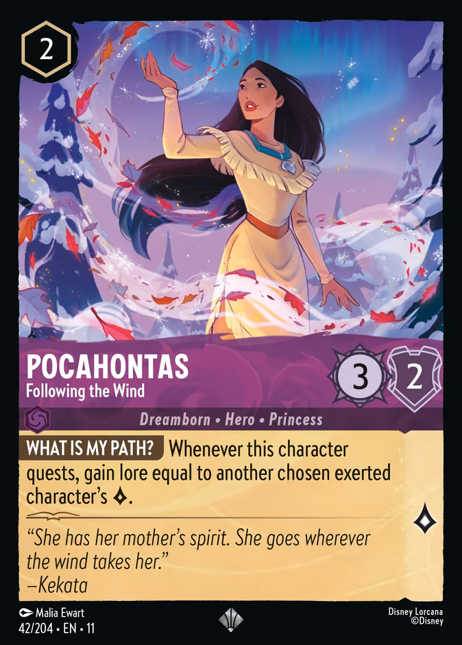 Pocahontas - Following the Wind 11-42 Lorcana card