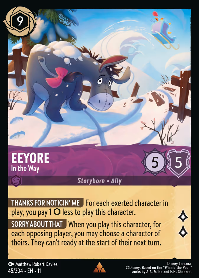 Eeyore - In the Way 11-45 Lorcana card