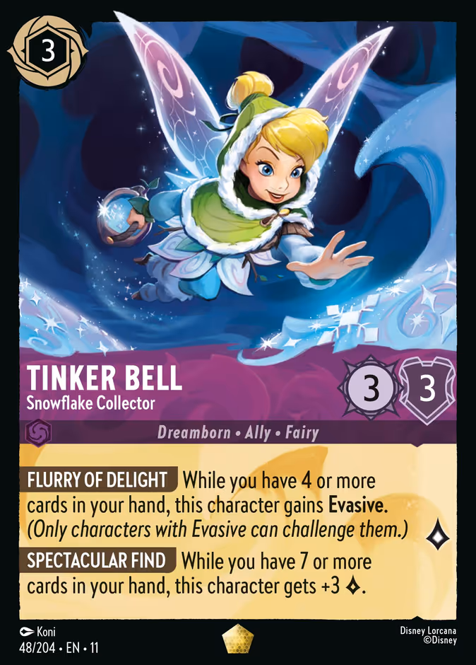 Tinker Bell - Snowflake Collector 11-48 Lorcana card
