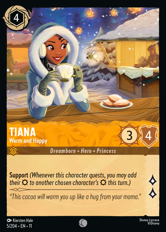 Tiana - Warm and Happy 11-5 Lorcana card