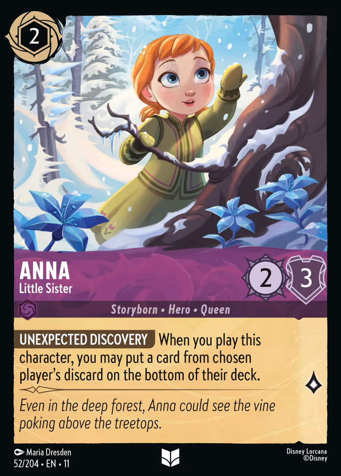 Anna - Little Sister 11-52 Lorcana card