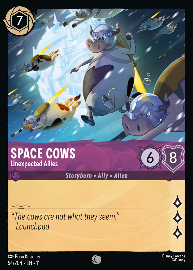 Space Cows - Unexpected Allies 11-54 Lorcana card