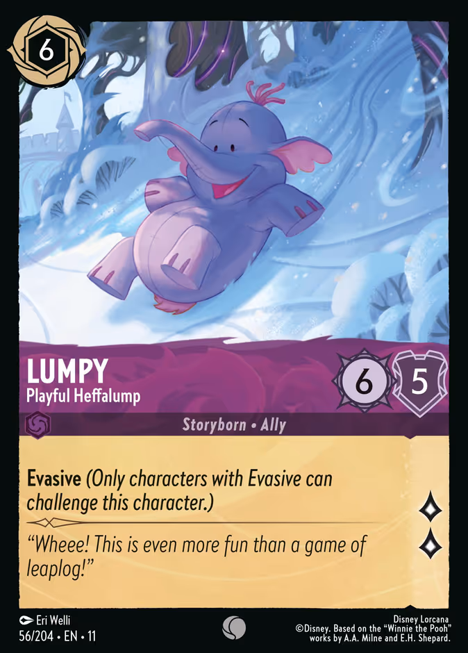 Lumpy - Playful Heffalump 11-56 Lorcana card