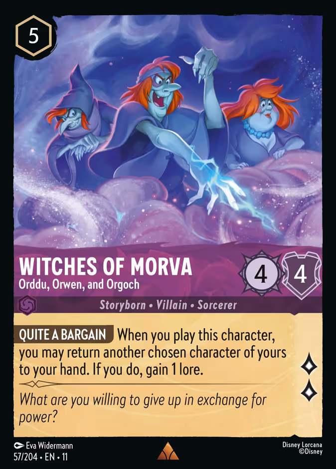 Witches of Morva - Orddu, Orwen, and Orgoch 11-57 Lorcana card