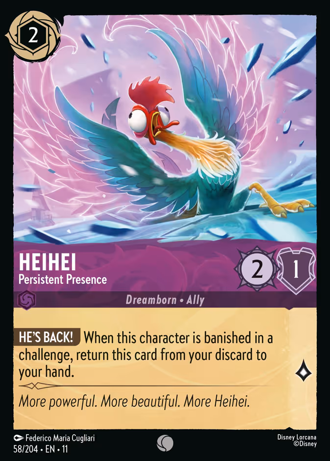Heihei - Persistent Presence 11-58 Lorcana card