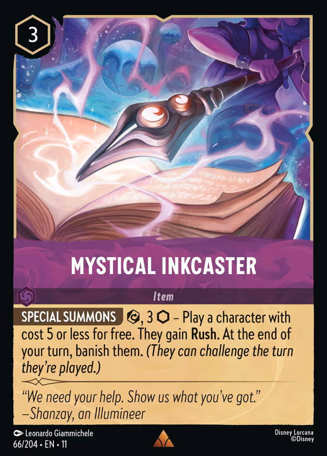 Mystical Inkcaster 11-66 Lorcana card