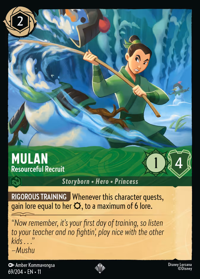 Mulan - Resourceful Recruit 11-69 Lorcana card