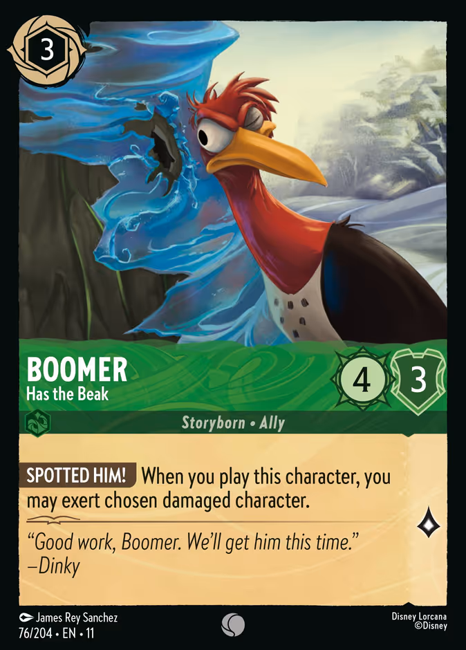 Boomer - Has the Beak 11-76 Lorcana card