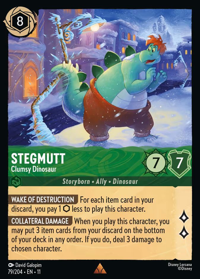 Stegmutt - Clumsy Dinosaur 11-79 Lorcana card