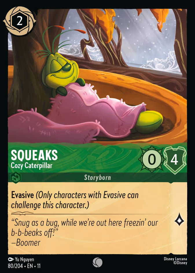 Squeaks - Cozy Caterpillar 11-80 Lorcana card