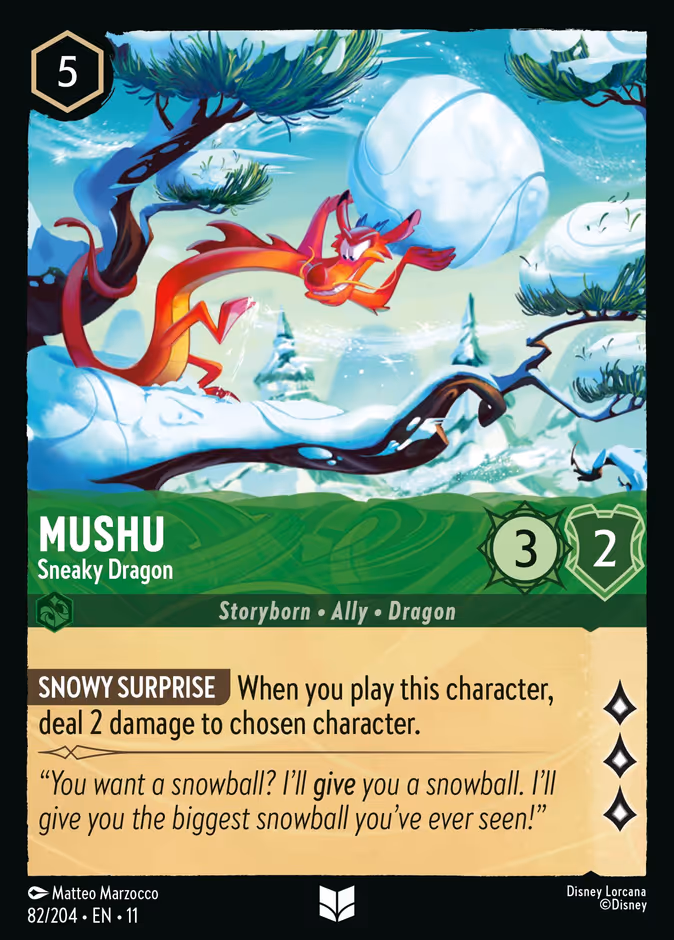 Mushu - Sneaky Dragon 11-82 Lorcana card