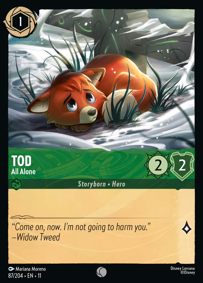 Tod - All Alone 11-87 Lorcana card