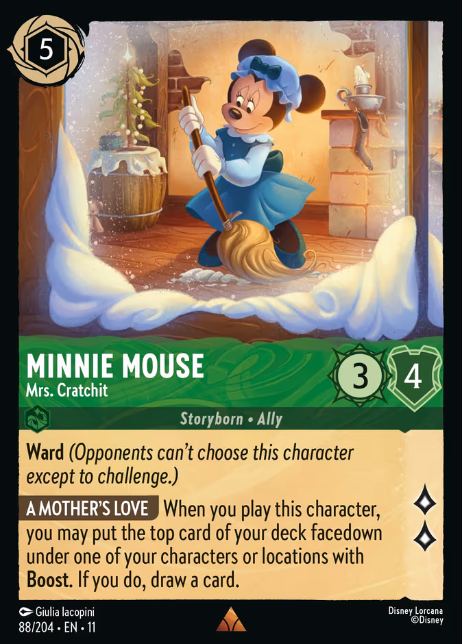 Minnie Mouse - Mrs. Cratchit 11-88 Lorcana card