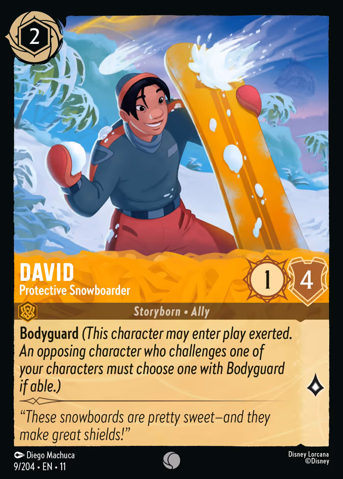 David - Protective Snowboarder 11-9 Lorcana card