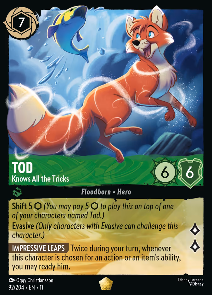 Tod - Knows All the Tricks 11-92 Lorcana card